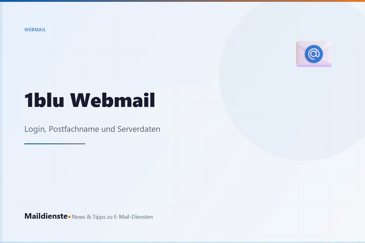 1blu Webmail: Login, Postfachname und Serverdaten