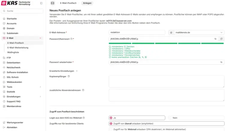 E-mail-Postfach bei All-Inkl einrichten
