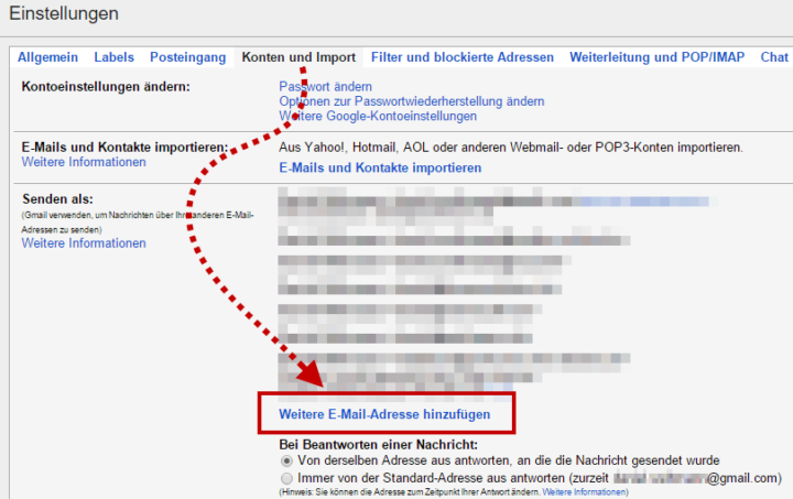 Gmail - Konten und Import