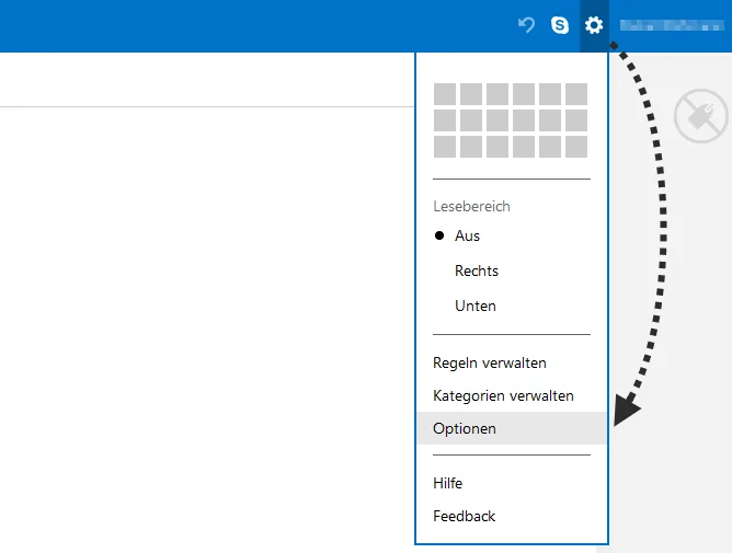 Outlook.com Einstellungen - Connected Accounts