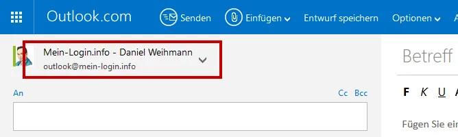 Outlook.com - E-Mail-Absender mit eigener Domain wählen
