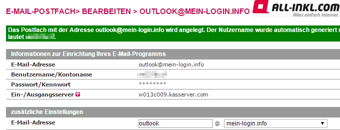 E-Mail-Postfach bei All-Inkl.com anlegen