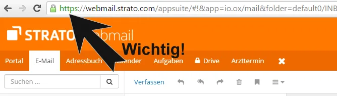 Strato Webmail Login mit HTTPS-Verschlüsselung